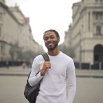 portrait of a  young man in a street